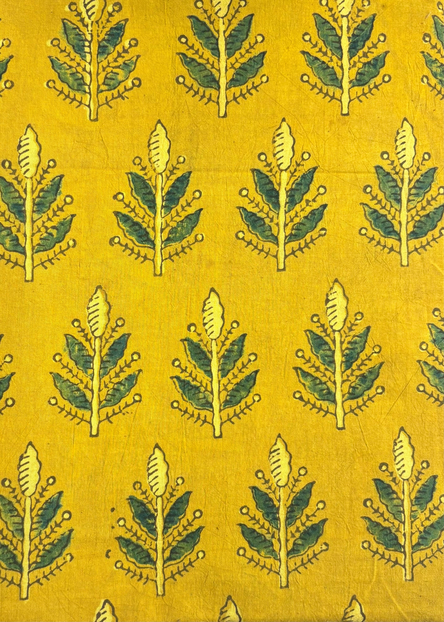 Mustard Yellow Cotton Ajrakh Fabric