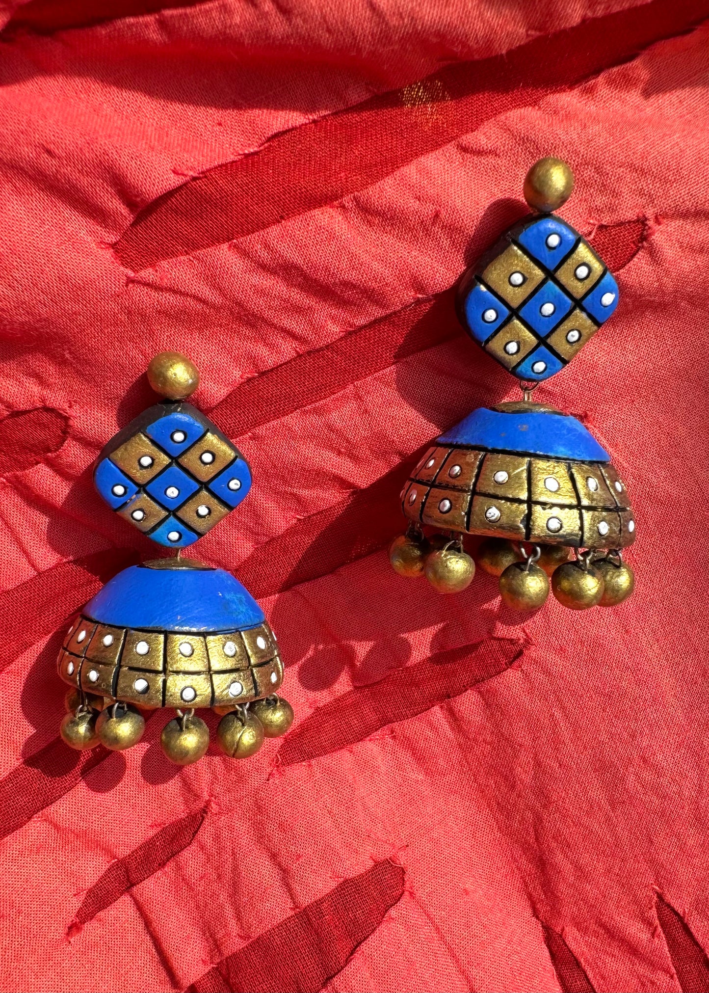 Mati ke Rang ~ Terracotta Jumkis ~ Aqua Blue