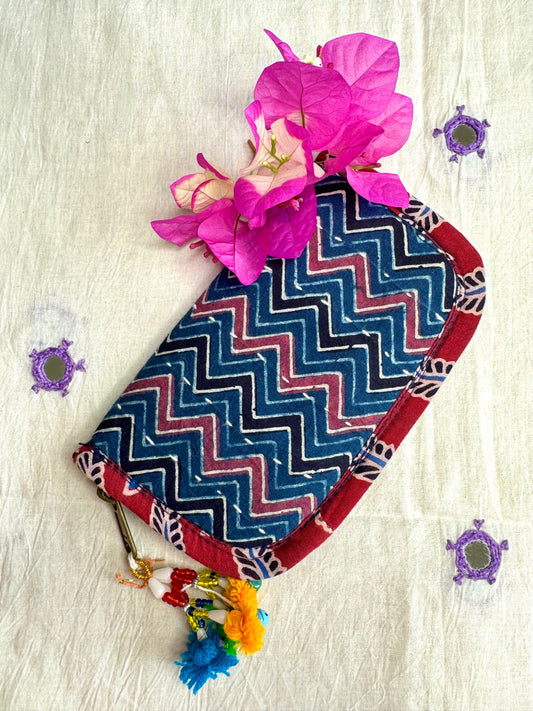 Navrang ~ Ajrakh Handcrafted Wallets ~ Zigzag