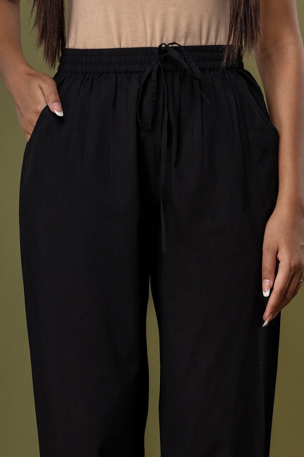 Ebony Black ~ Laced Cut Work Pant
