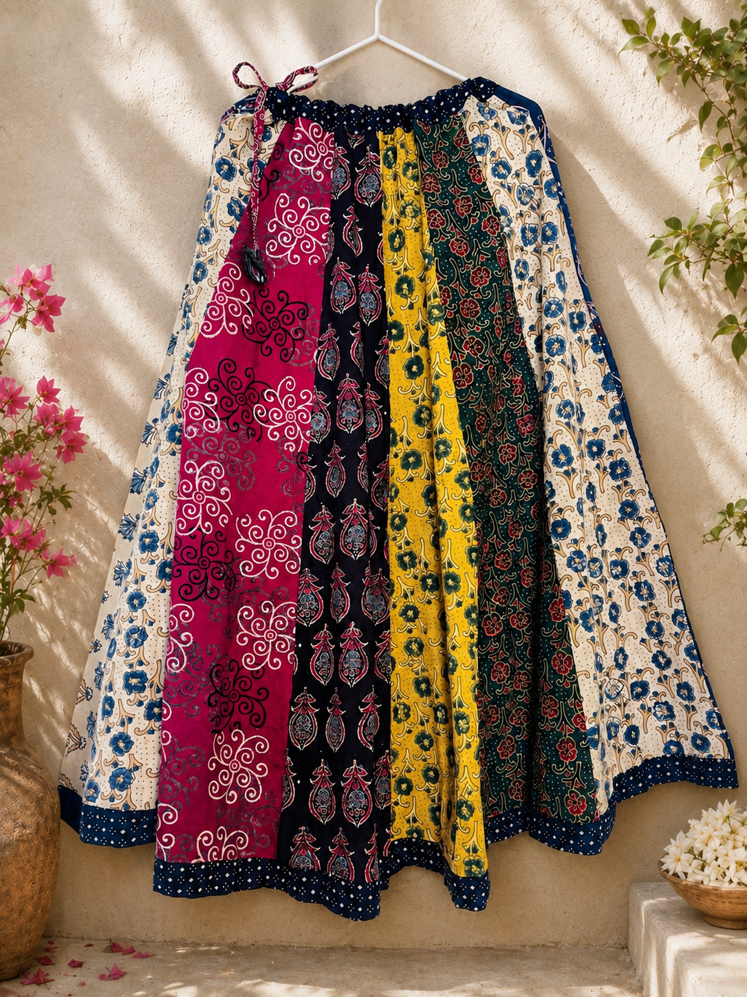 🌻Navrang ~ Amaltas Ajrakh Skirt and Dupatta Set