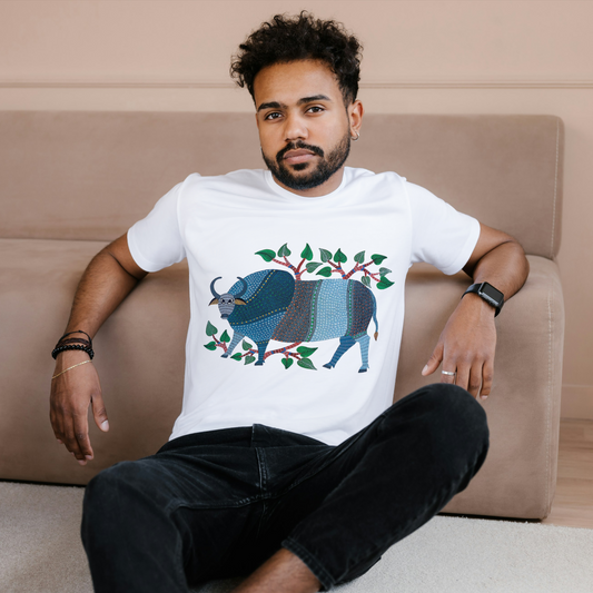 Lone Bull - Gond Handpainted T-shirt