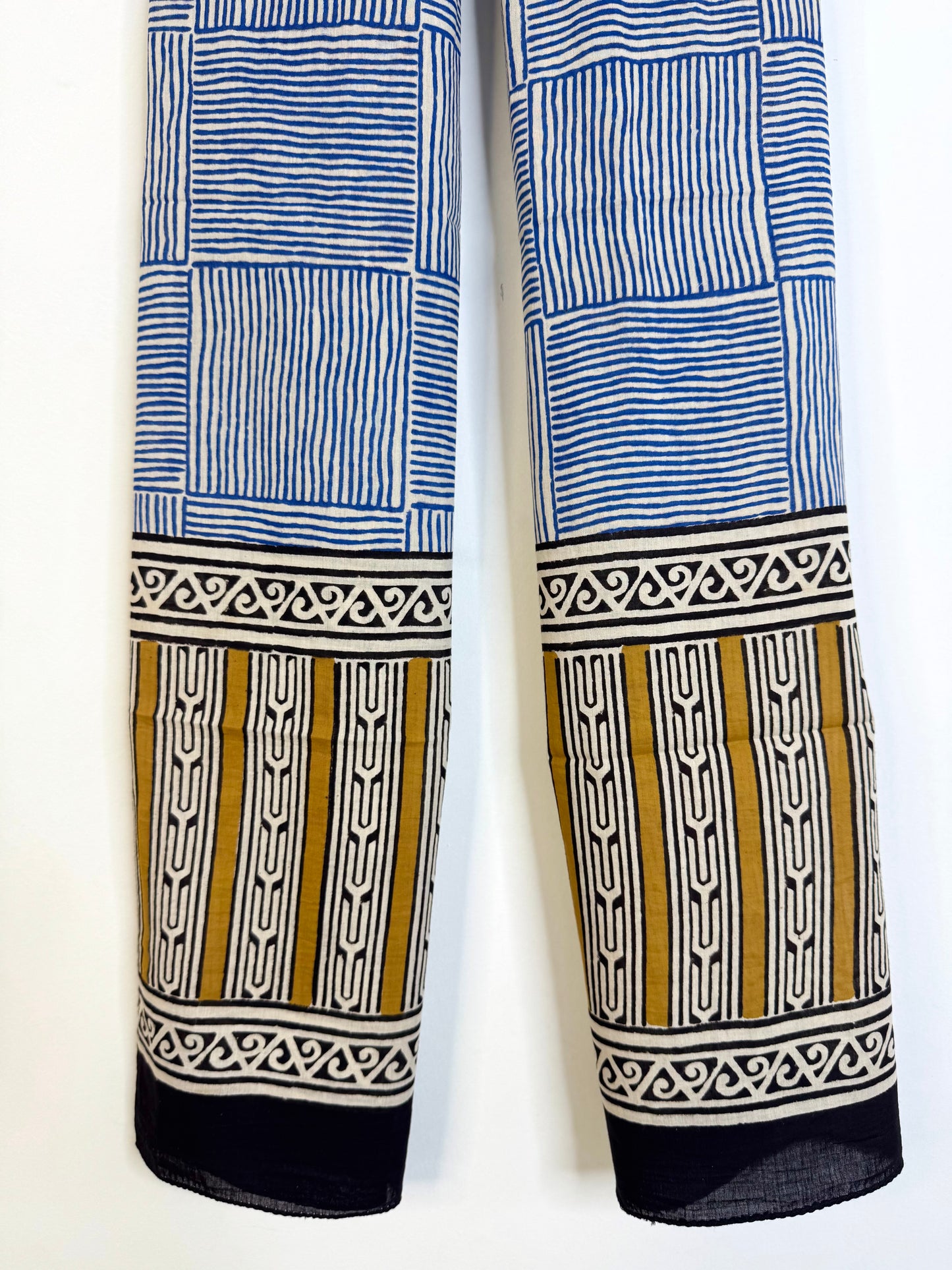 Raag 🪷 Mulmul Cotton Stoles ~  Blue Lines