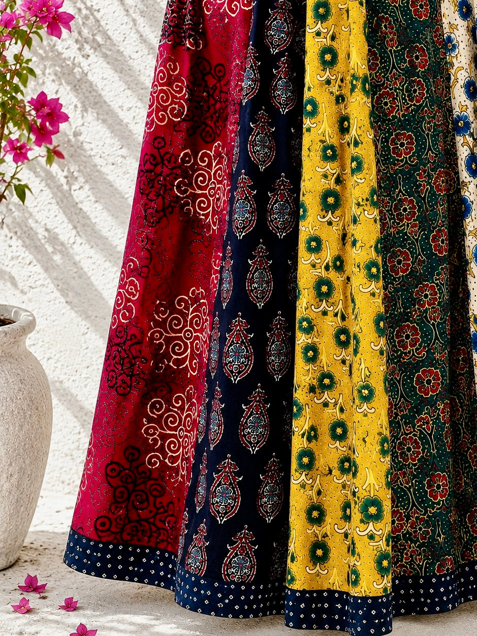 🌻Navrang ~ Amaltas ~ Ajrakh Skirt