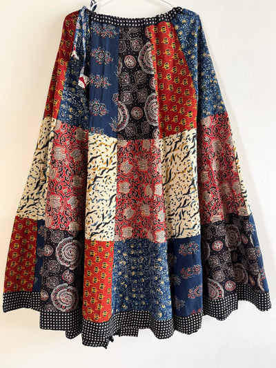 🌻Navrang ~ Ajrakh Lehengas ~ Multicolor w/ black polka dots