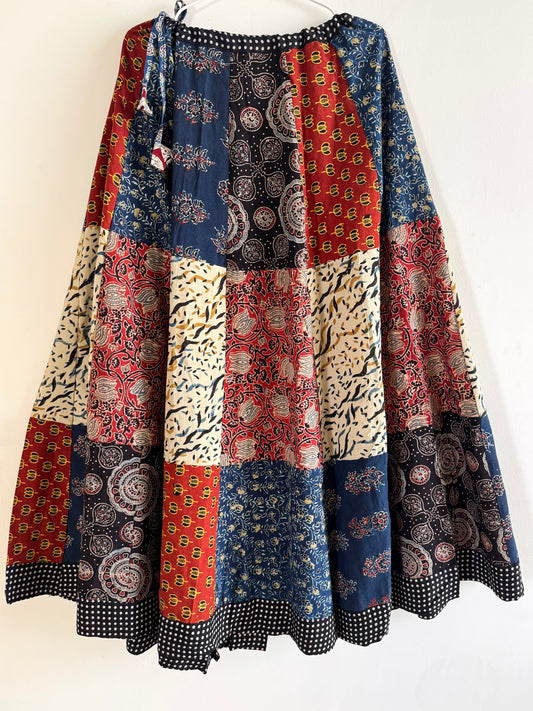 🌻Navrang ~ Ajrakh Lehengas ~ Multicolor w/ black polka dots