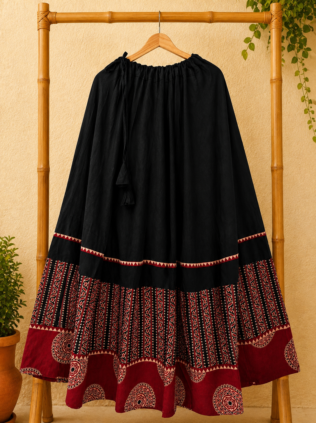 ⚜ Dharohar ~ Kajal Ajrakh Lehenga & Dupatta Set