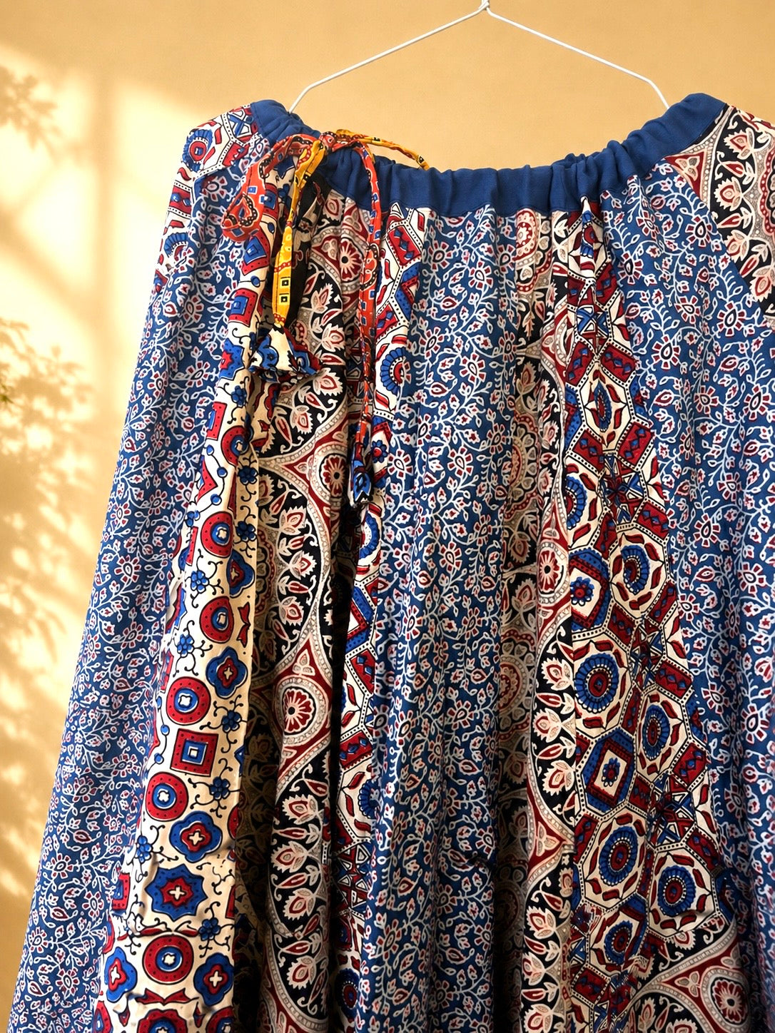 🌻Navrang ~ Neel Ajrakh Skirt and Dupatta Set