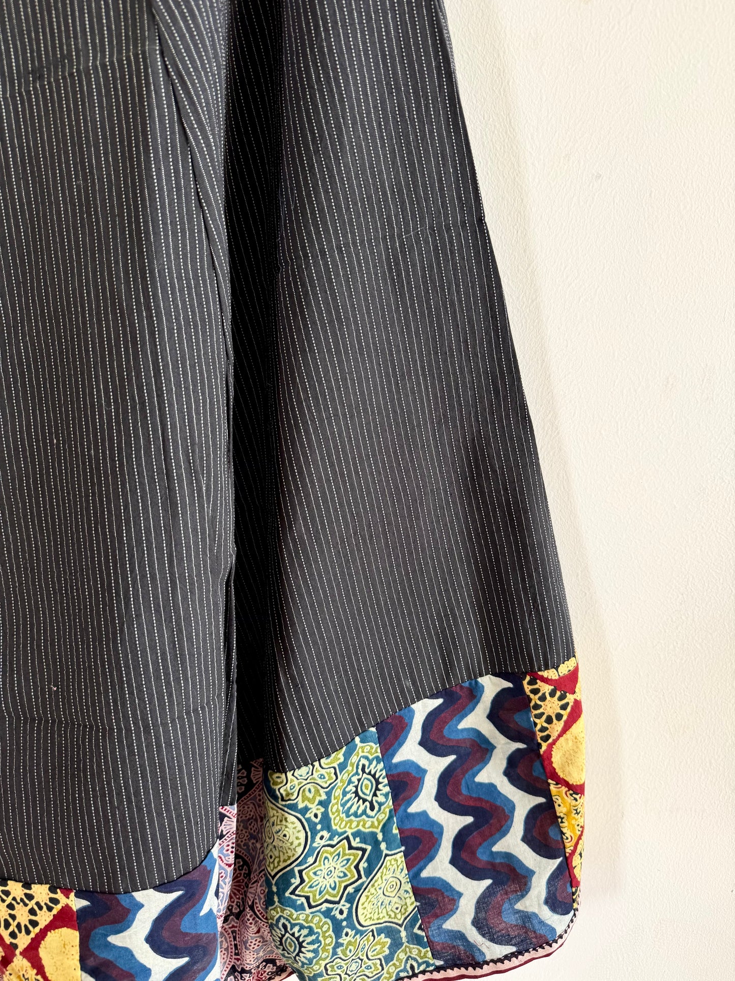 🌻Navrang ~ Ajrakh Handcrafted Lehengas ~ Black Textured