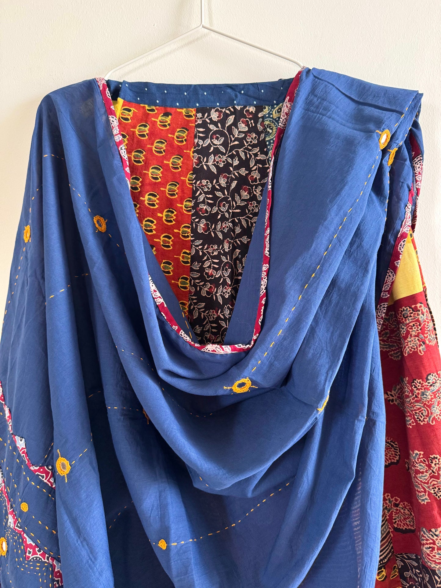 ✨Garba nu Ghoomie ~ Ajrakh Lehenga and Dupatta Set ~ Multicolor w/ Blue