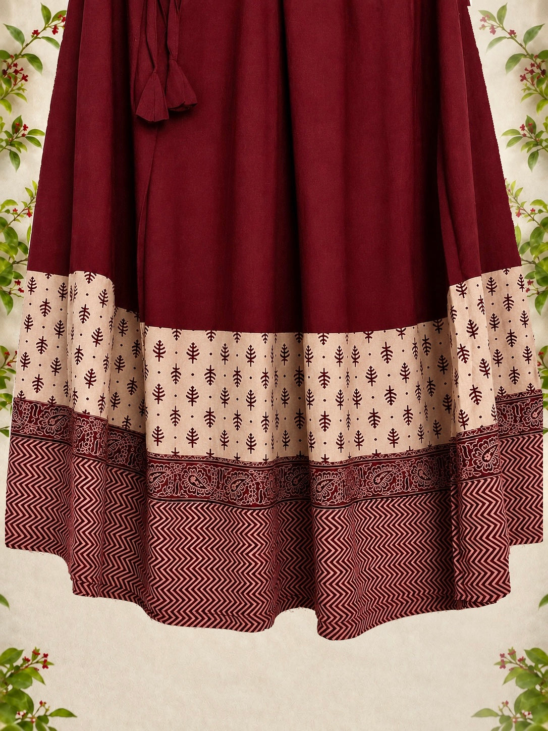 🌺Raasrang ~ Ruhani ~ Ajrakh Skirt and Dupatta Set