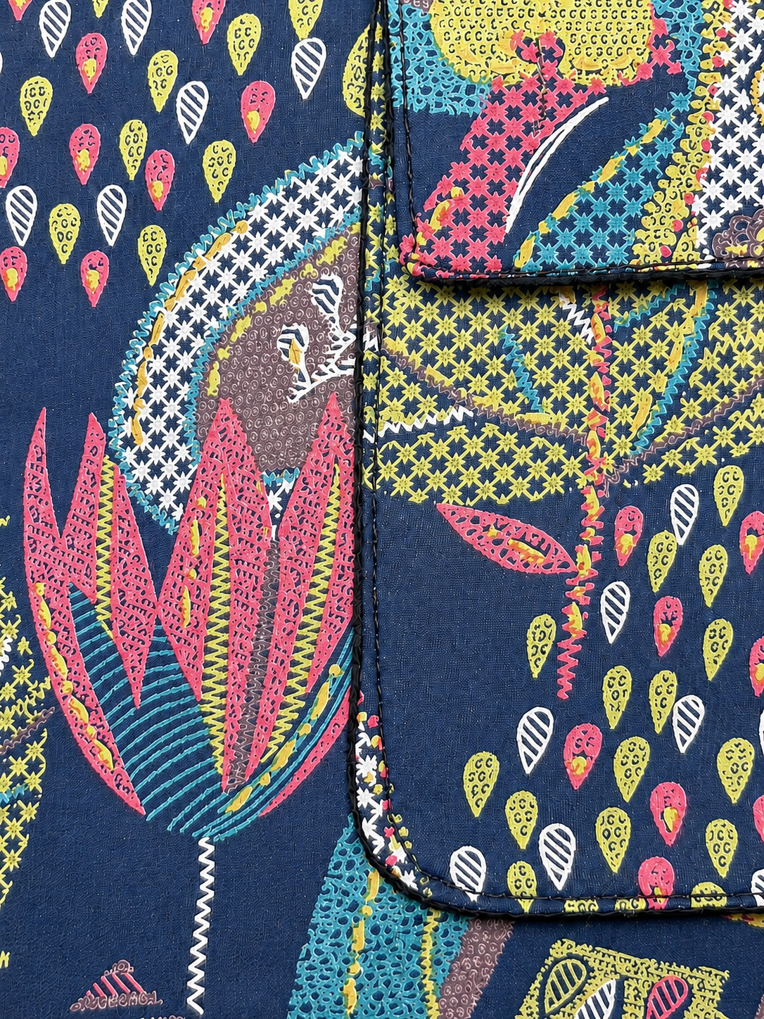 Karwaan🍂 Folk garden abstract motifs ~ Handblock Fabric Bag