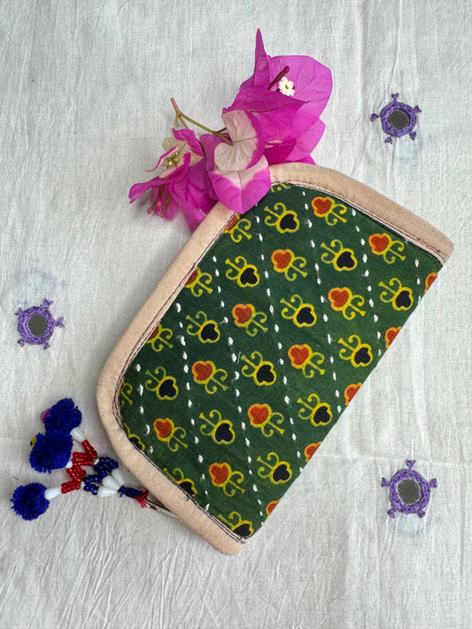 Navrang ~ Ajrakh Handcrafted Wallets ~ Green