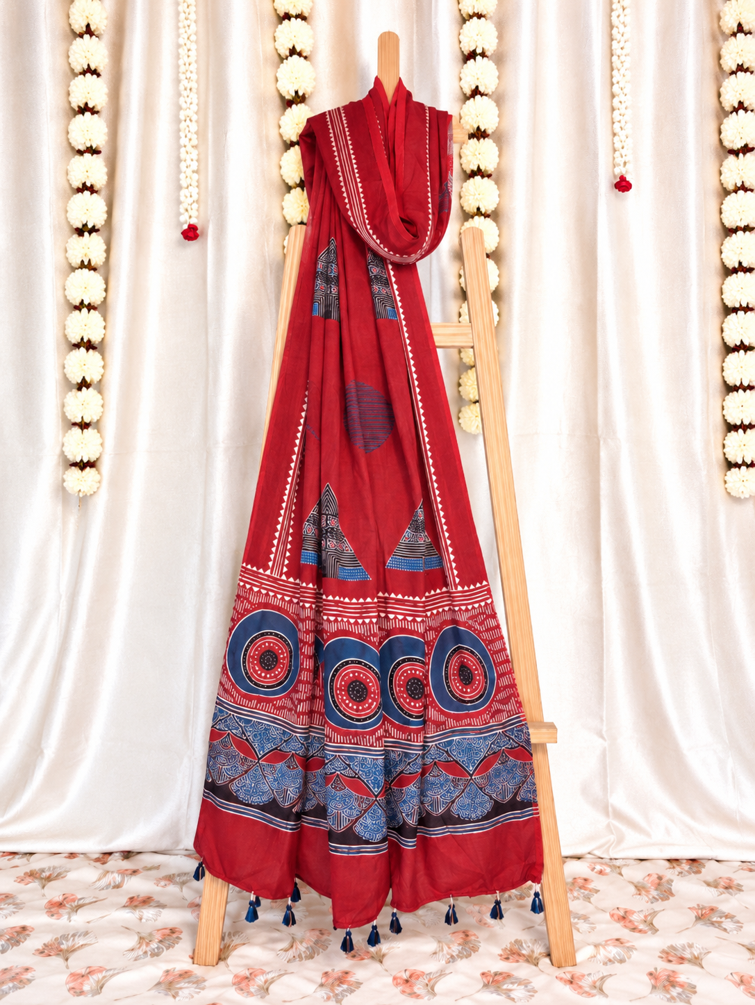 Dastaan-e-Ajrakh ✨ Modal Silk Dupatta ~ Sindoori Naksh