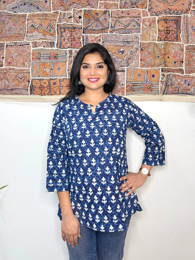 Indigo Whispers ~ Blue Handblock Kurti