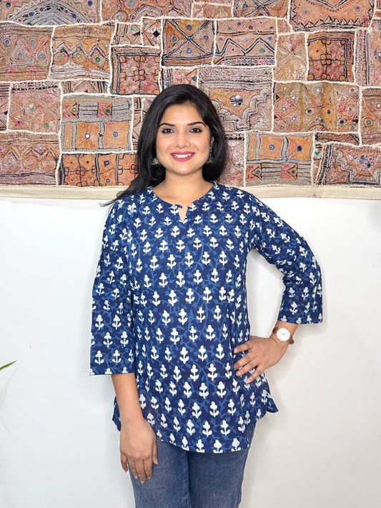 Indigo Whispers ~ Blue Handblock Kurti