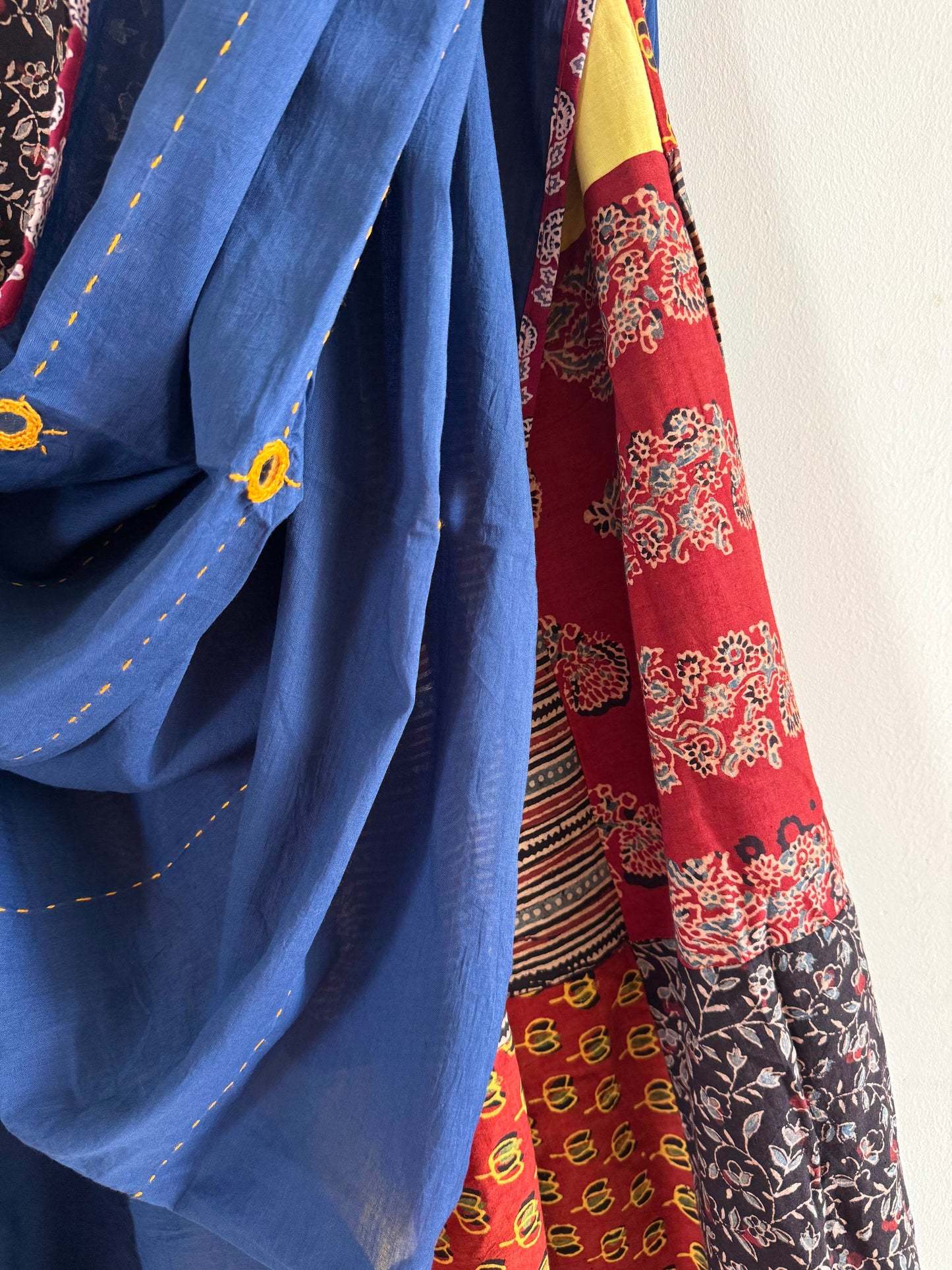 ✨Garba nu Ghoomie ~ Ajrakh Lehenga and Dupatta Set ~ Multicolor w/ Blue