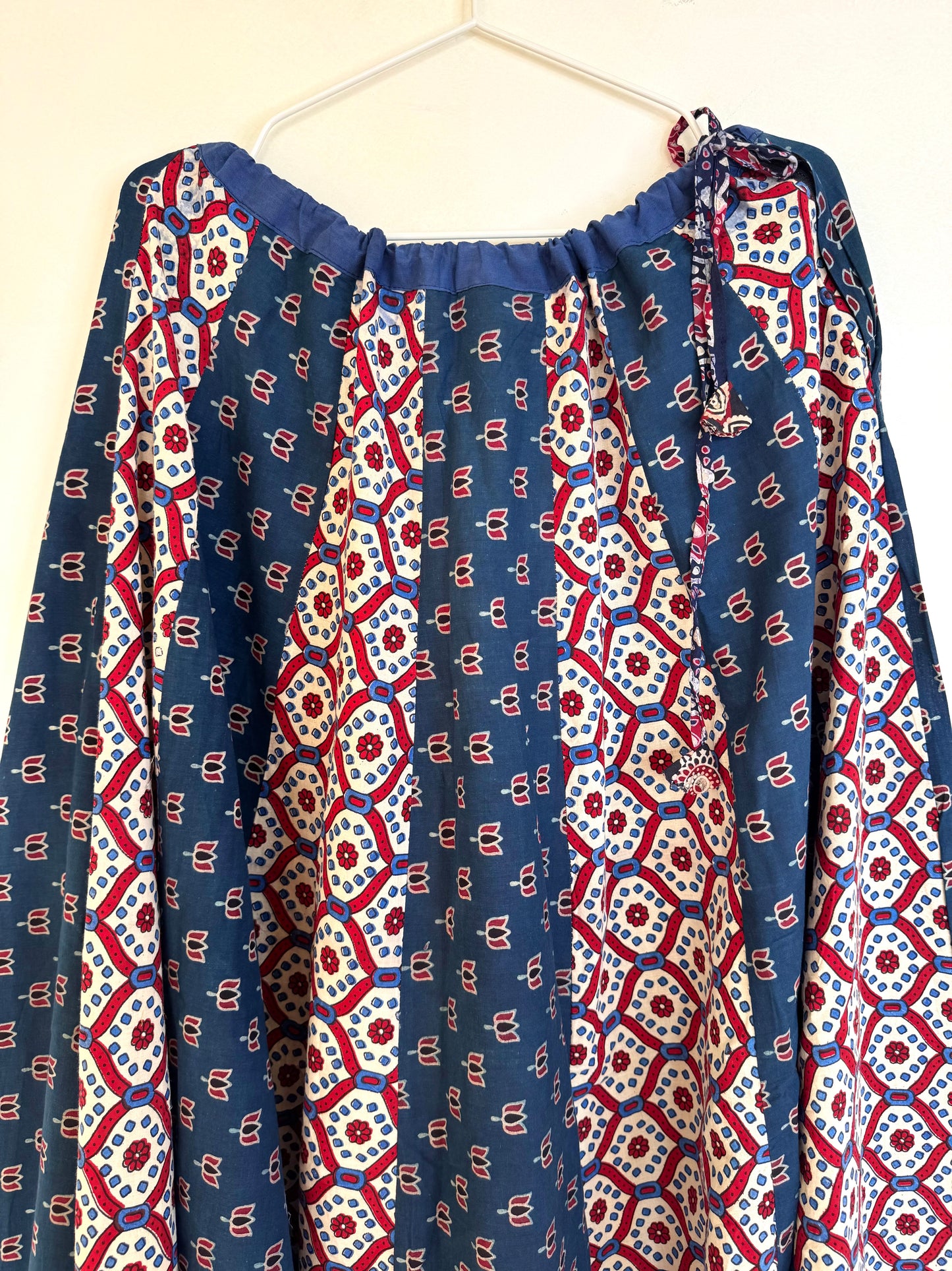🌻Navrang ~ Ajrakh Handcrafted Lehengas ~ Indigo Blue & White Pleads