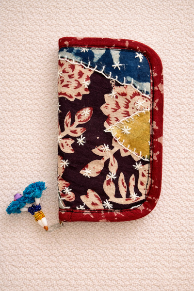 Swadesh ~ Ajrakh Handcrafted Wallets ~ Flower Garden