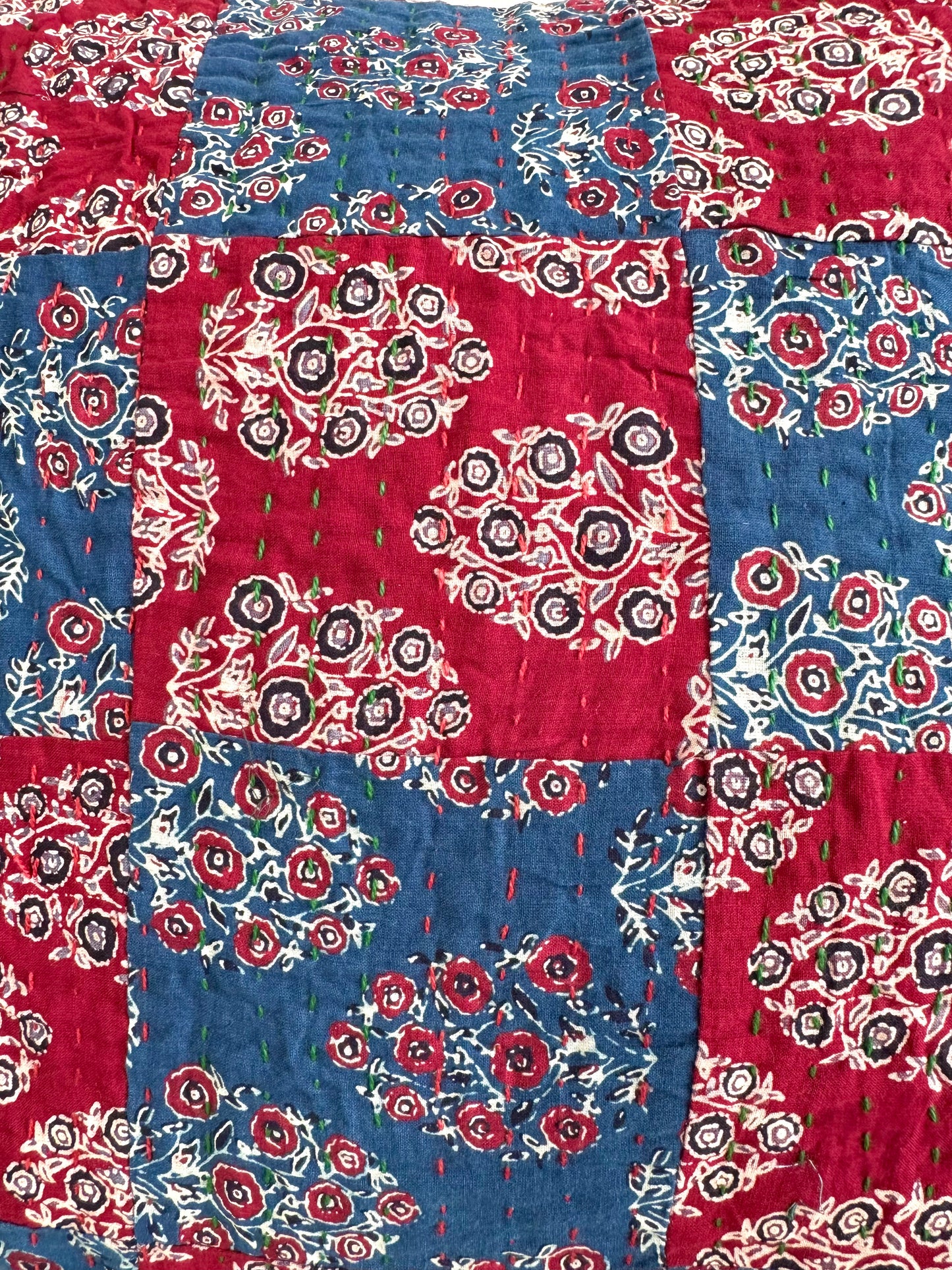 Ajrakh Cushion Covers ~ Bouquet Motif ~ Set of 2