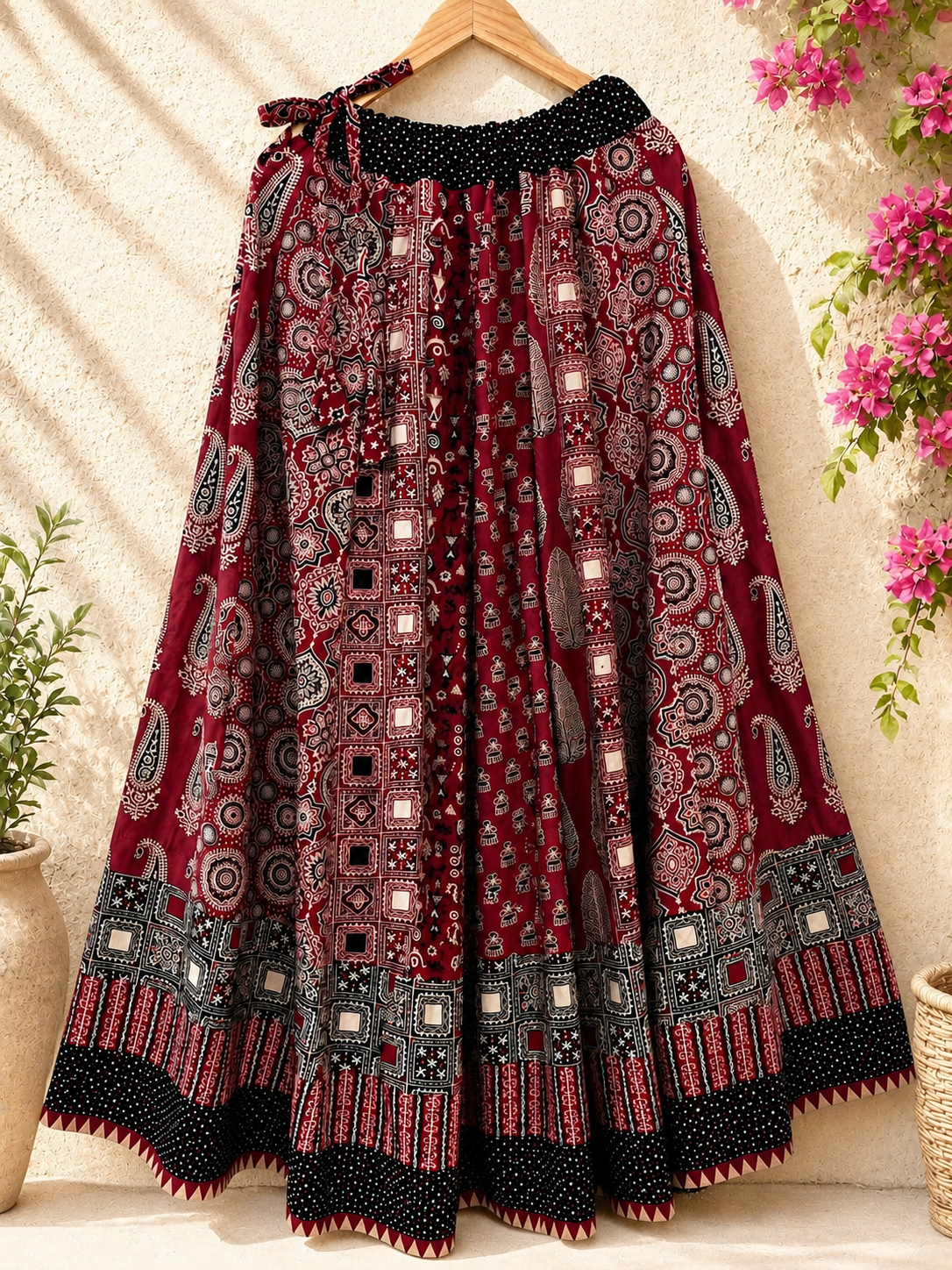 ⚜️ Dharohar ~ Lokrang ~ Ajrakh Long Kali Skirt