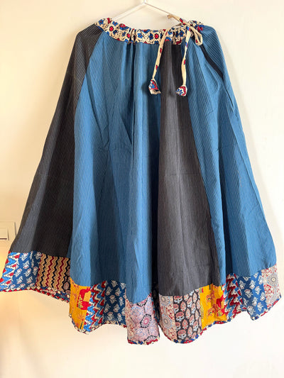 🌻Navrang ~ Ajrakh Handcrafted Lehengas ~ Blue & Black Textured