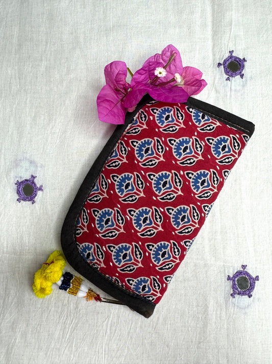 Navrang ~ Ajrakh Handcrafted Wallets ~ Red & Blue