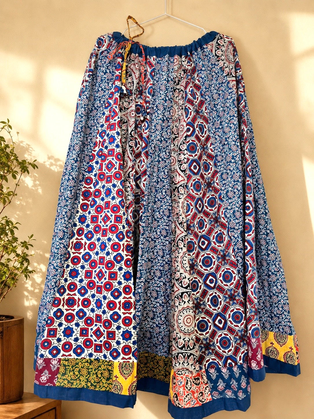 🌻Navrang ~ Neel Ajrakh Skirt and Dupatta Set