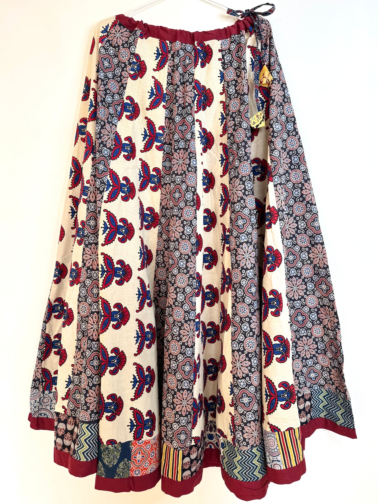 🌻Navrang ~ Ajrakh Handcrafted Lehengas ~ Blue & White w/ Hibiscus Flowers