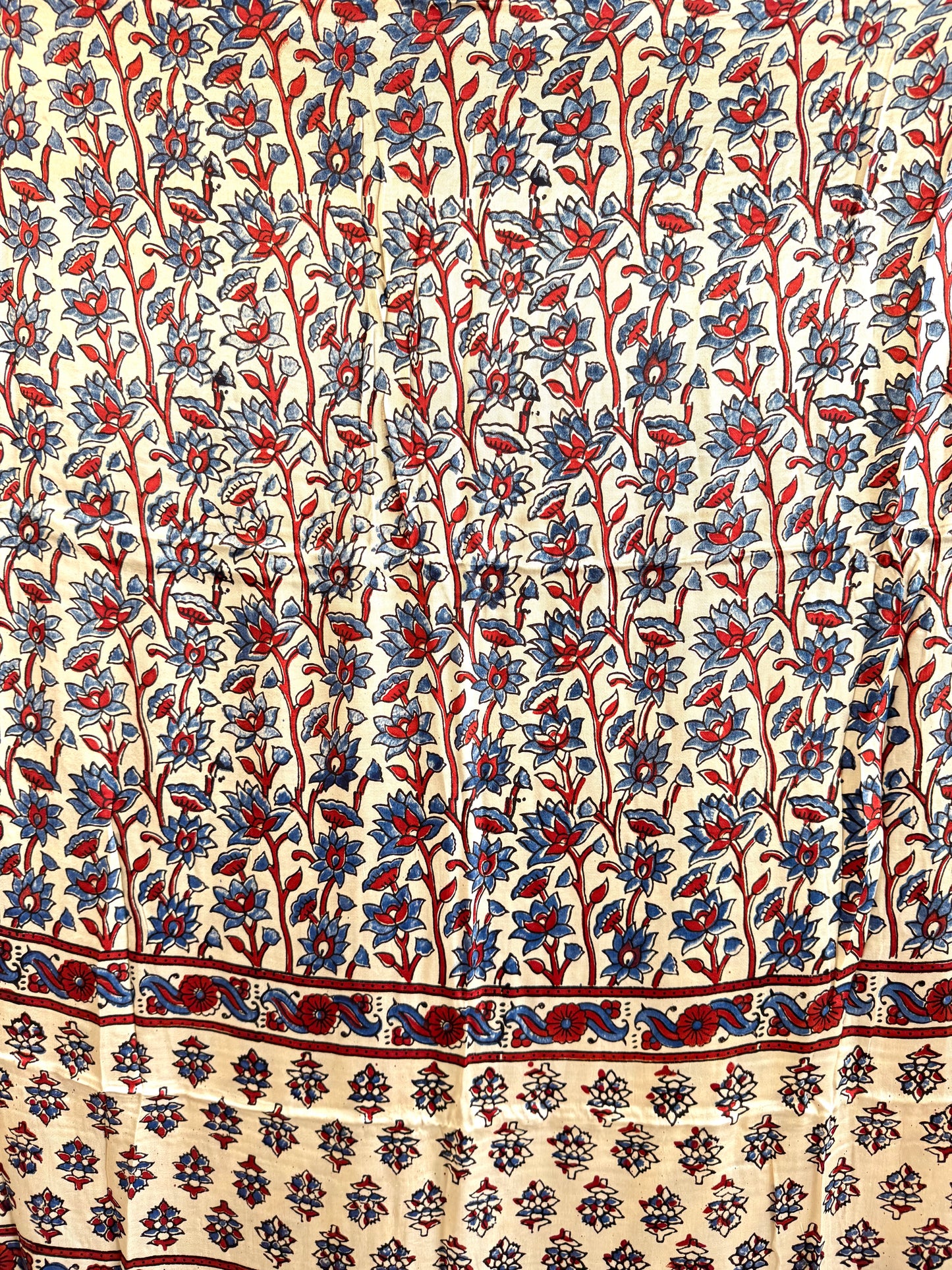 Modal Silk Ajrakh Dupatta ~ Ivory White Flower Motif w/ Zari
