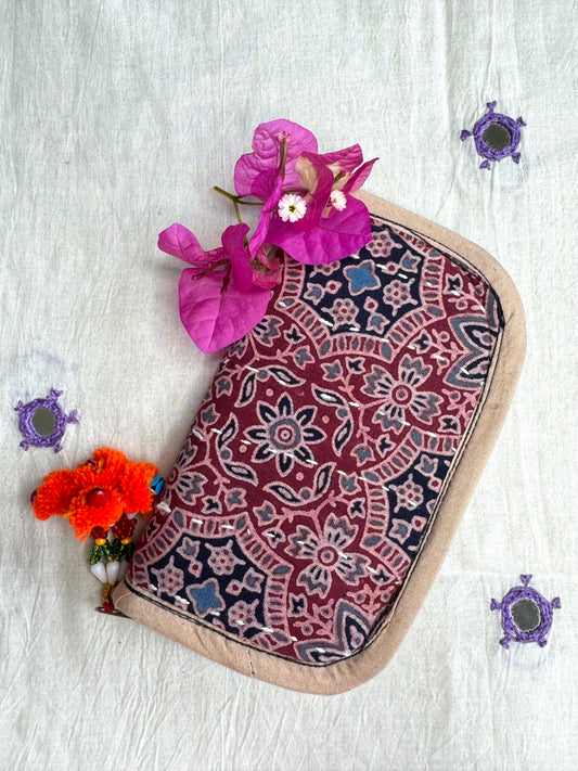 Navrang ~ Ajrakh Handcrafted Wallets ~ Ruby Red