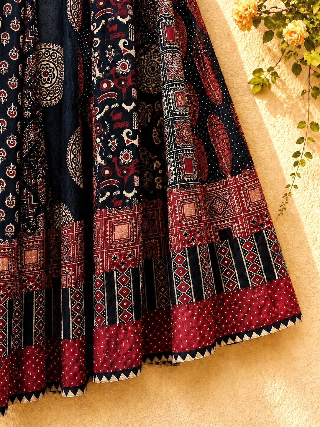 ⚜ Dharohar ~ Vanya ~  Ajrakh Lehenga & Dupatta Set
