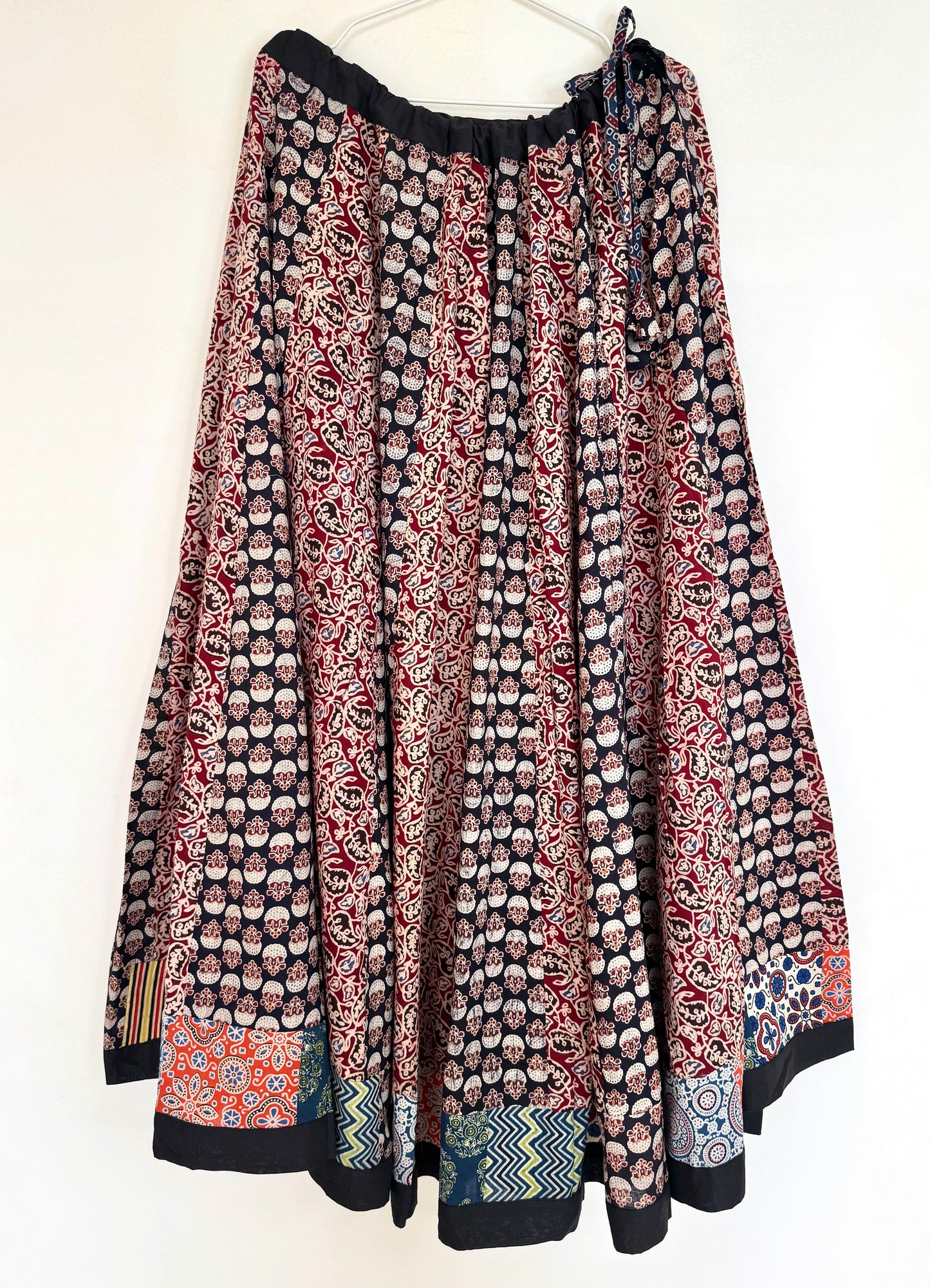 ✨Garba nu Ghoomie ~ Ajrakh Lehenga and Dupatta Set ~ Red and Black Combo