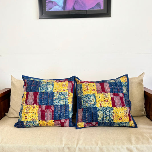 Ajrakh Cushion Covers ~ Dotted Motif ~ Set of 2