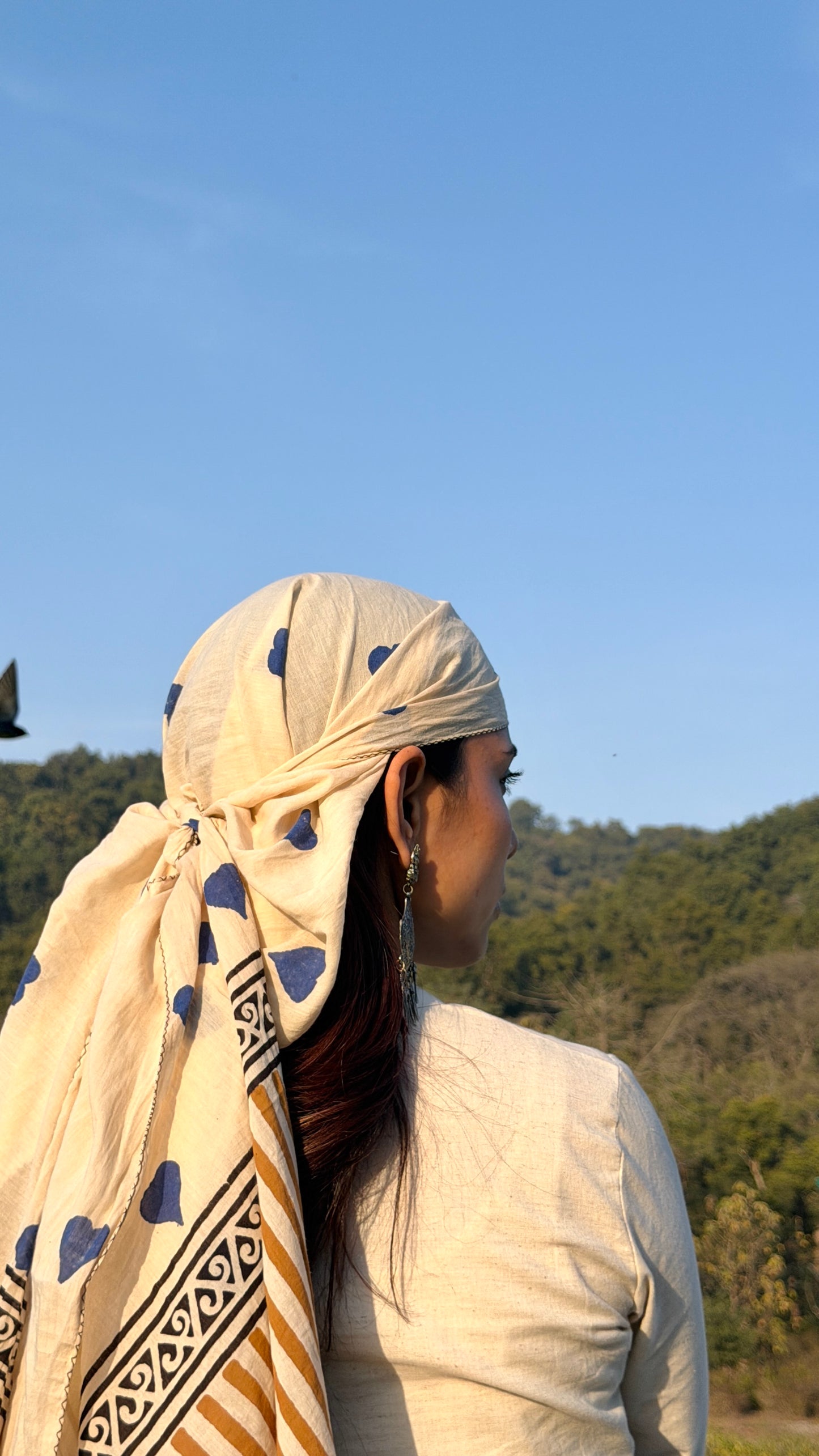 Raag 🪷 Mulmul Cotton Stoles ~ Blue Hearts