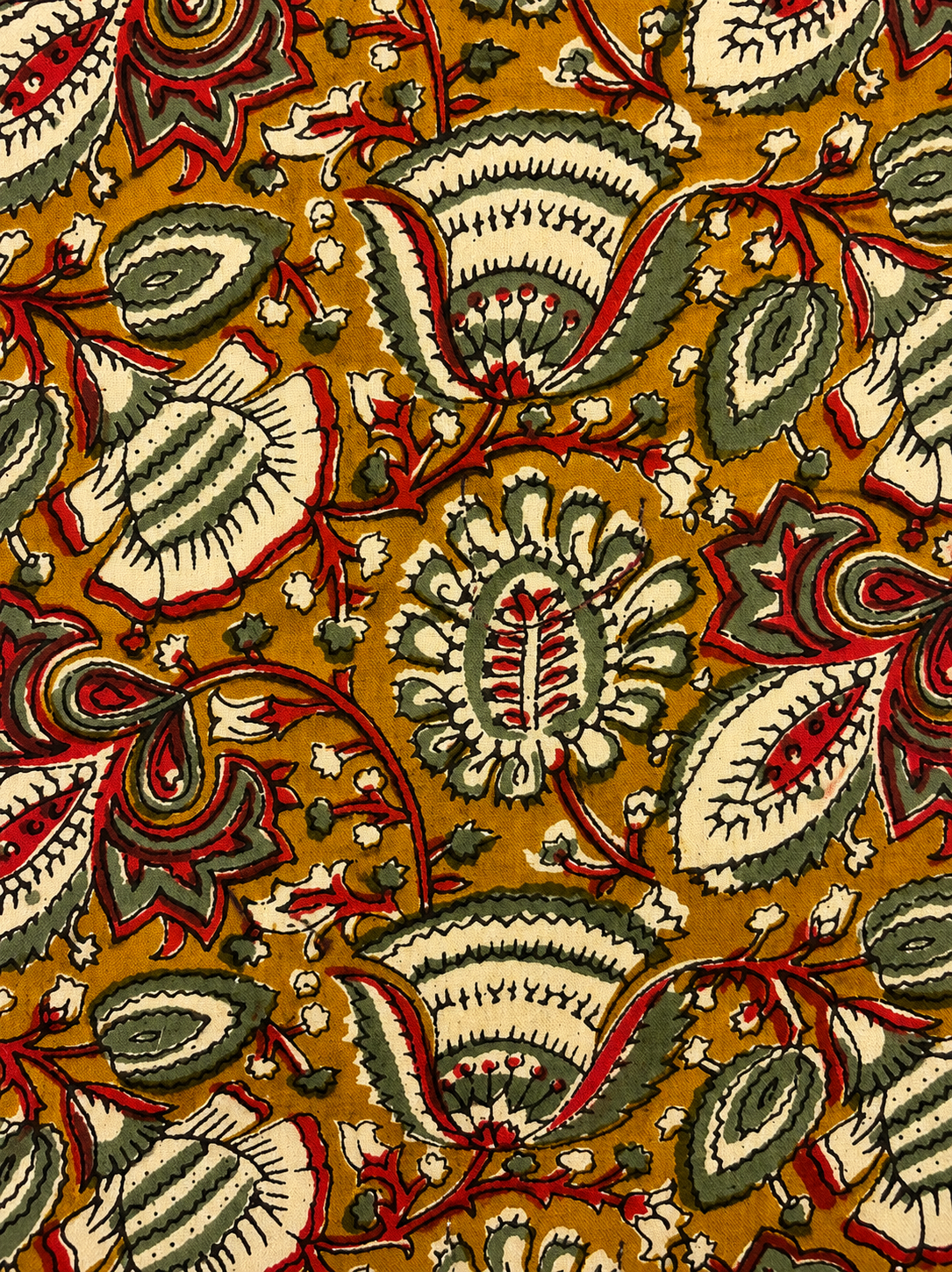 Karwaan🍂 Mustard Meadow motifs ~ Sanganeri Handblock Fabric Bag