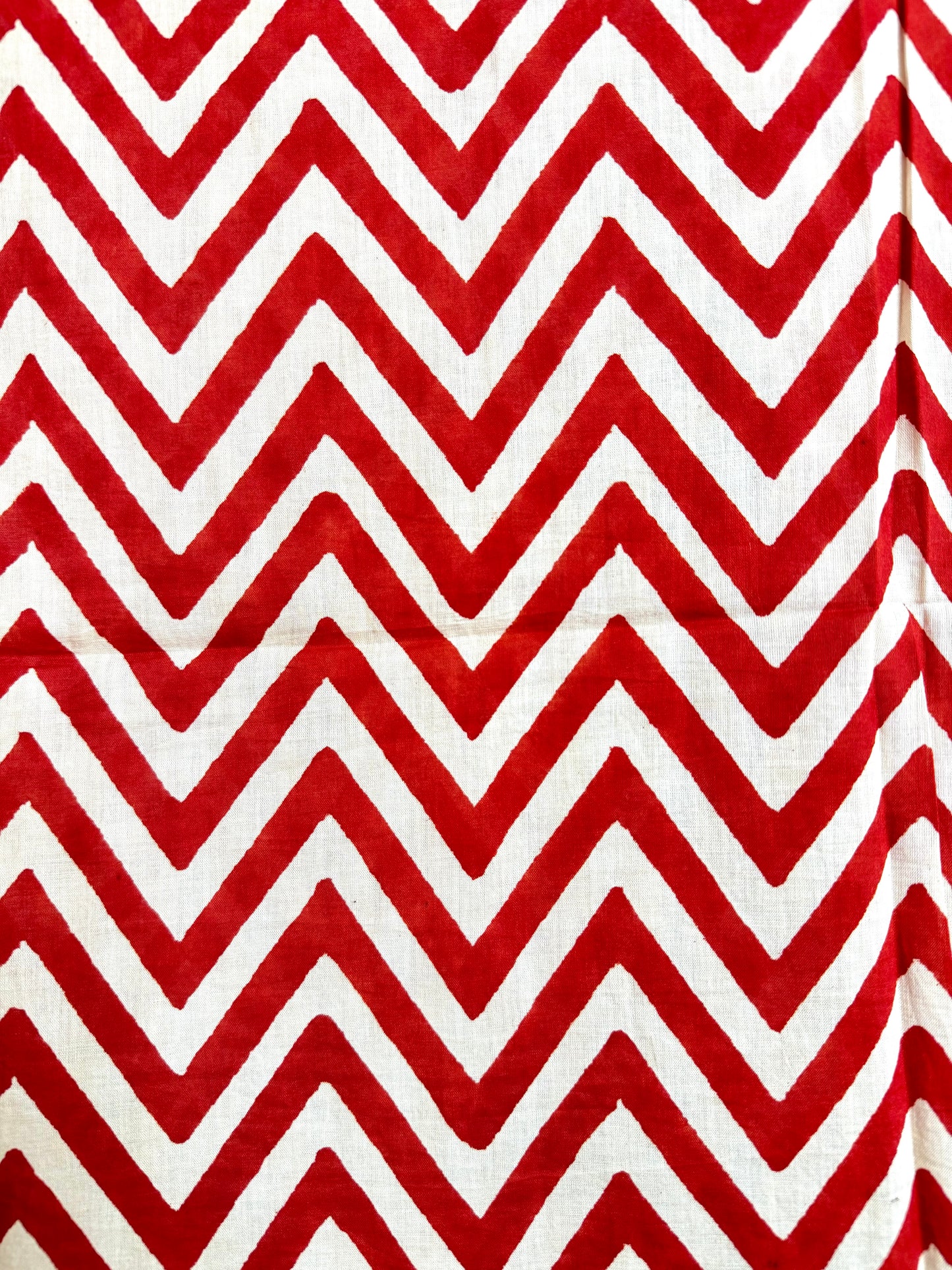 Raag🪷Mulmul Cotton Stoles ~ Zigzag Red