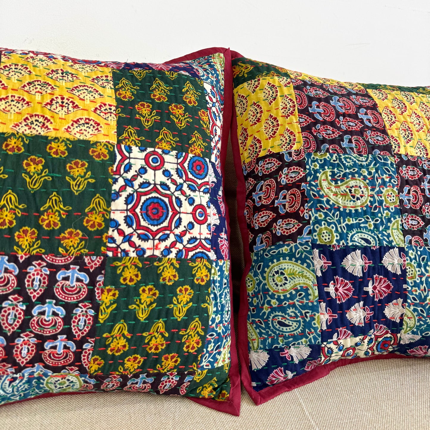 Ajrakh Cushion Covers ~ Motif Shower ~ Set of 2