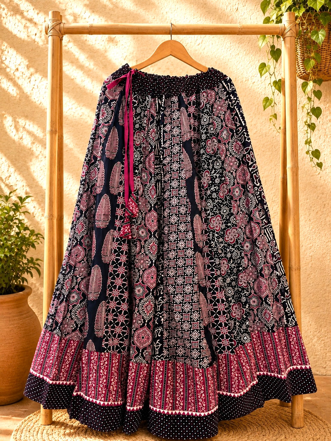 ⚜️ Dharohar ~ Sitara ~ Ajrakh Long Kali Skirt
