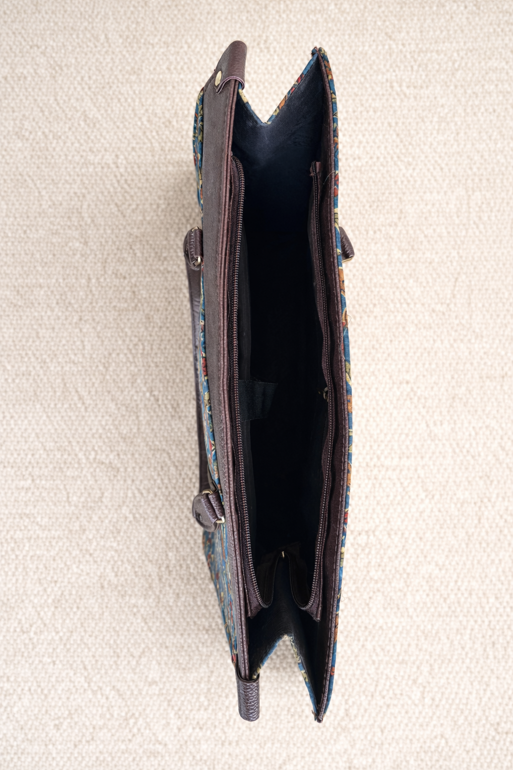 Karwaan🍂 Green Meadow motifs ~ Sanganeri Laptop Bag & Pouch Set