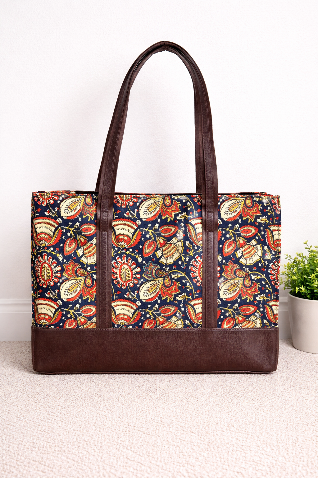 Karwaan🍂 Neel Baag motifs ~ Sanganeri Handblock Laptop Bag