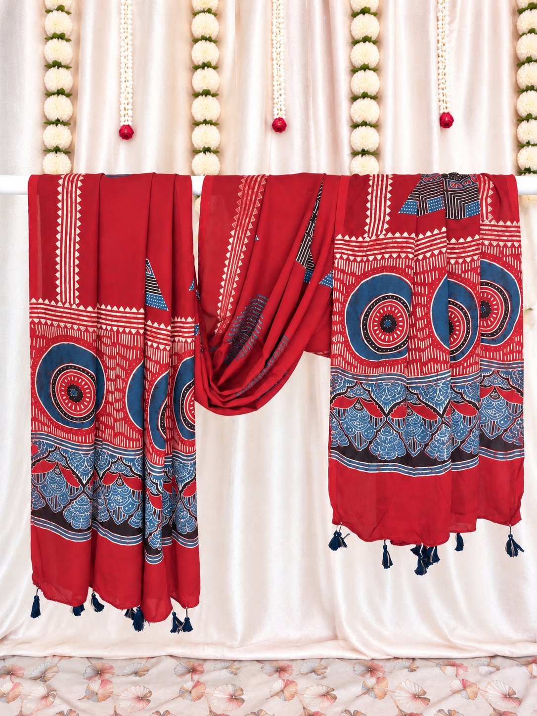 Dastaan-e-Ajrakh ✨ Modal Silk Dupatta ~ Sindoori Naksh