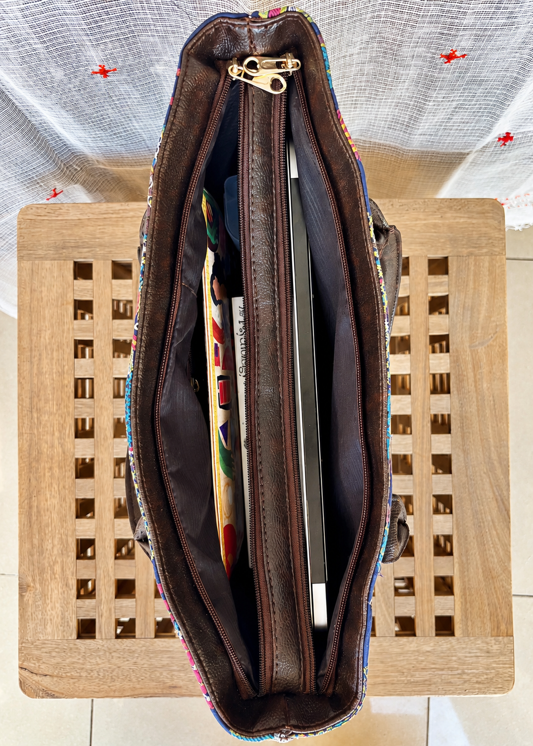 Karwaan🍂 Folk garden abstract motifs ~ Handblock Fabric Bag