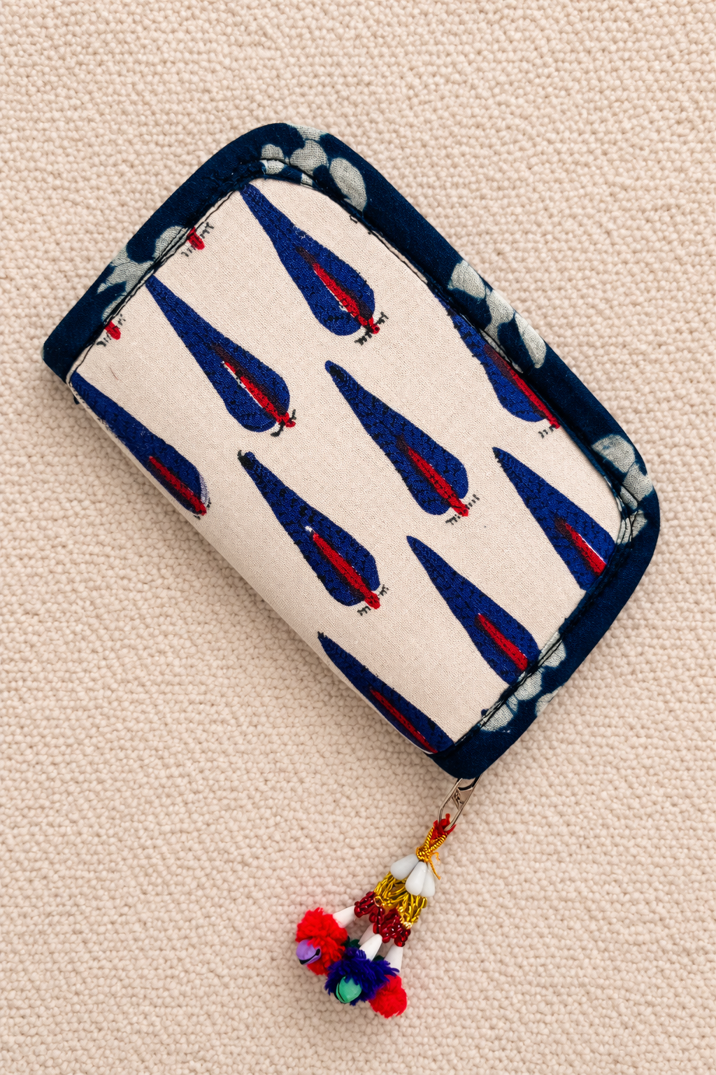 Swadesh ~ Ajrakh Handcrafted Wallets ~ Indigo leaf