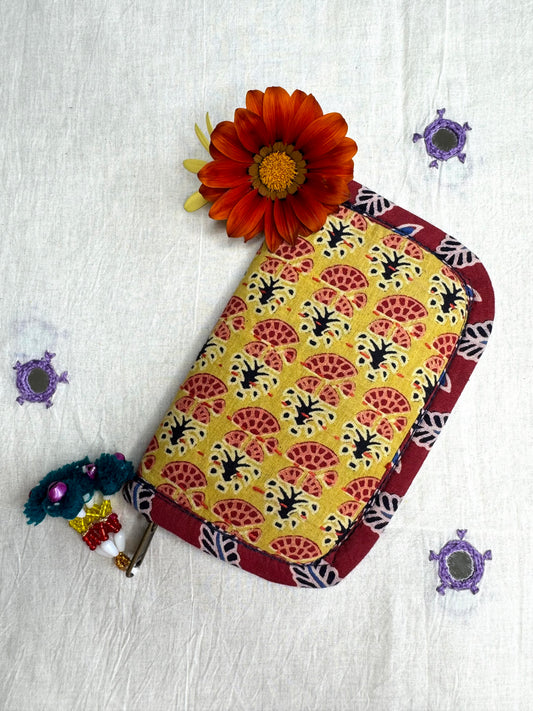 Navrang ~ Ajrakh Handcrafted Wallets ~ Yellow & Red