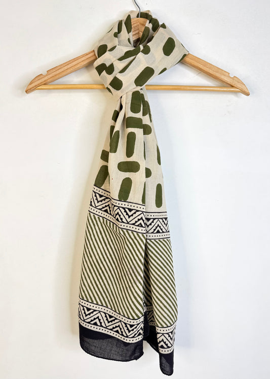 Raag 🪷 Mulmul Cotton Stoles ~ Capsule Green