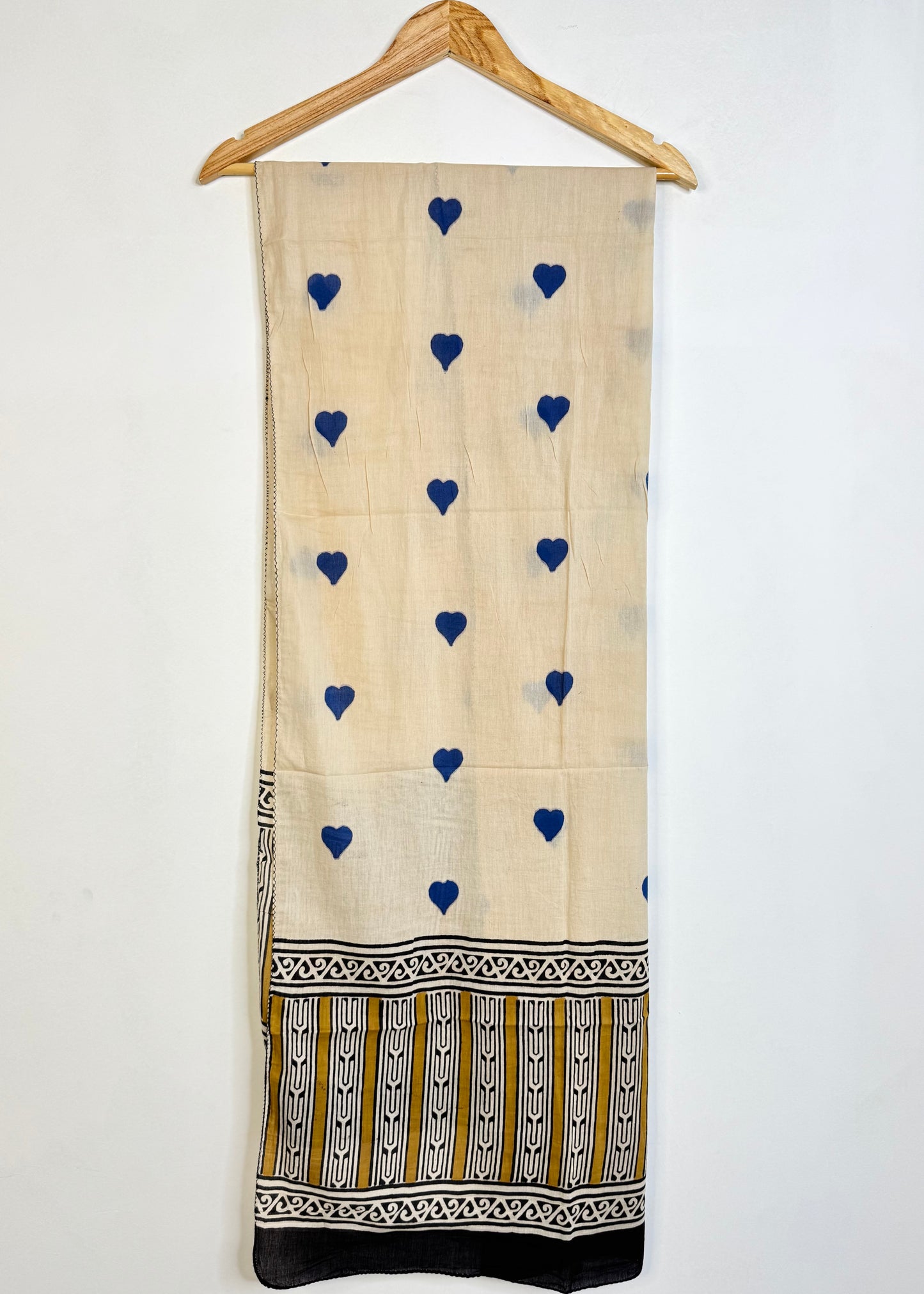Raag 🪷 Mulmul Cotton Stoles ~ Blue Hearts