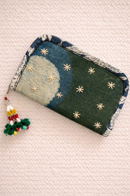 Swadesh ~ Ajrakh Handcrafted Wallets ~ Starry Sunset