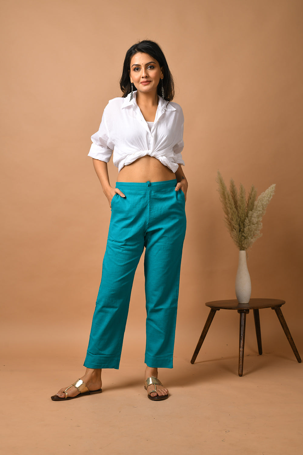Tiffany Teal ~ Straight Work Pant