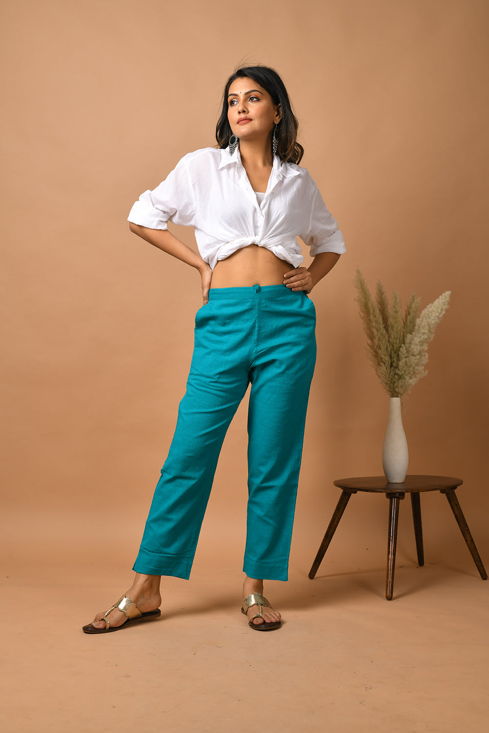 Tiffany Teal ~ Straight Work Pant